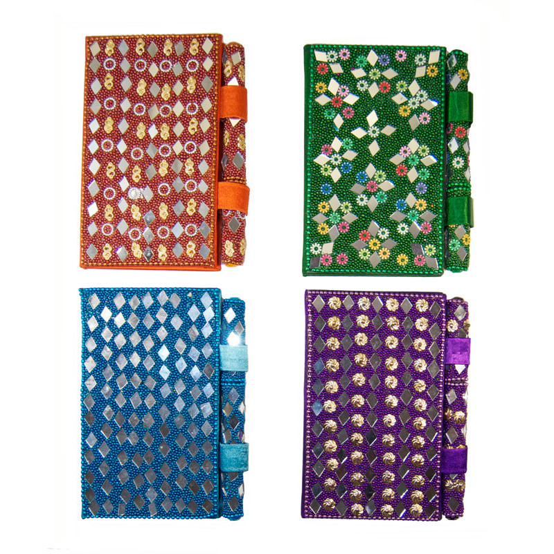 Calepins a paillettes et stylo 13 cm