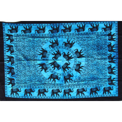 Mini tenture elephants bleu (110 cm X 70 cm)