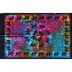 Mini tenture elephants multicouleur (110 cm X 70 cm)