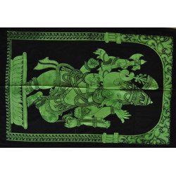 Mini tenture Ganesh vert (110 cm X 70 cm)