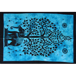 Mini tenture arbre de vie elephant bleu(110 cm X 70 cm)