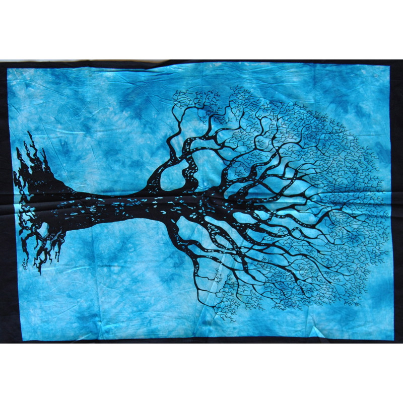 Mini tenture arbre de vie bleu (110 cm X 70 cm)