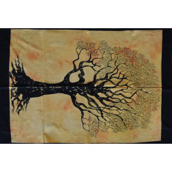 Mini tenture arbre de vie jaune (110 cm X 70 cm)
