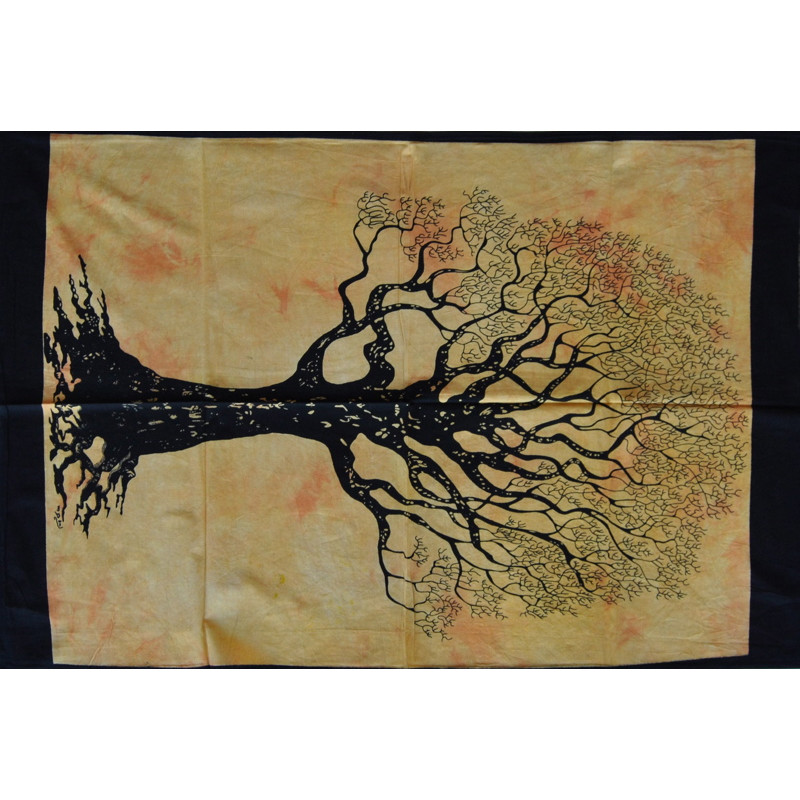 Mini tenture arbre de vie jaune (110 cm X 70 cm)