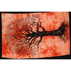Mini tenture arbre de vie orange (110 cm X 70 cm)