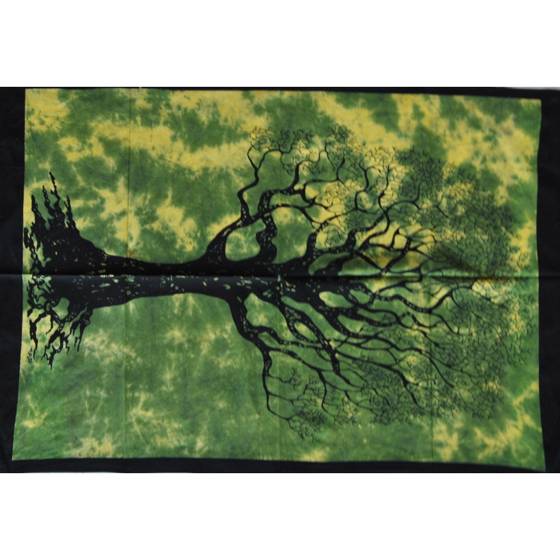 Mini tenture arbre de vie vert (110 cm X 70 cm)