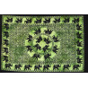 Mini tenture verte elephants (110 cm X 70 cm)