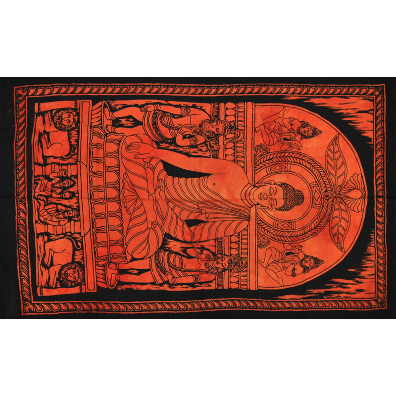 Mini tenture Bouddha orange (110 cm X 70 cm)