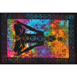 Mini tenture Bouddha 7 chakras multicouleur (110 cm X 70 cm)