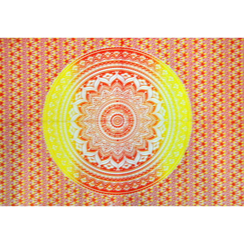 Mini tenture fleurs orange (110 cm X 70 cm)