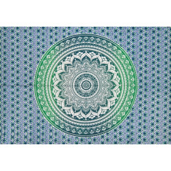 Mini tenture fleurs vertes (110 cm X 70 cm)