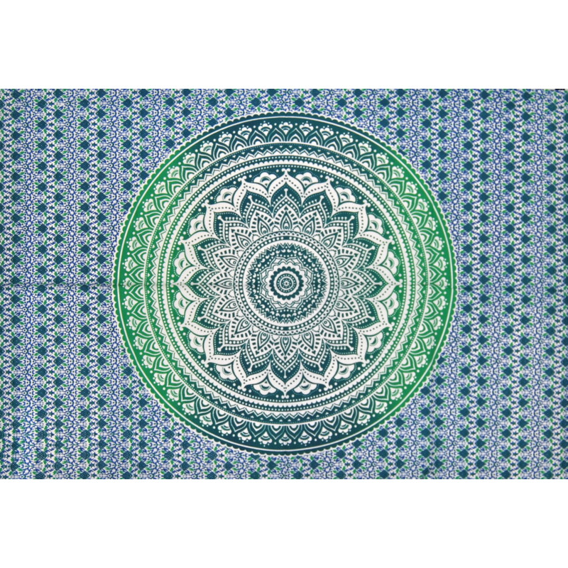 Mini tenture fleurs vertes (110 cm X 70 cm)