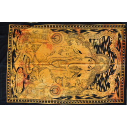 Mini tenture Ganesh jaune (110 cm X 70 cm)