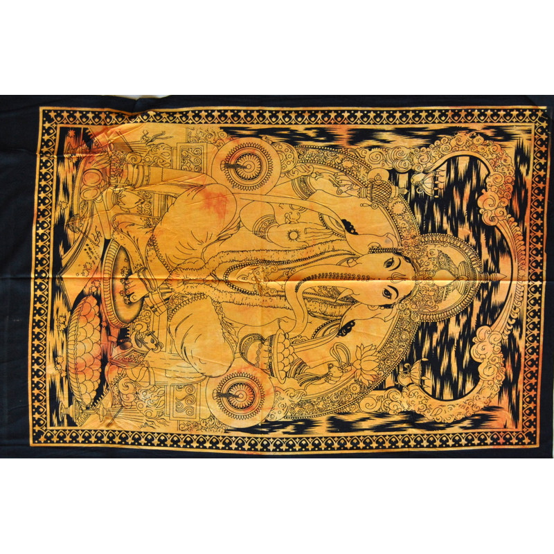 Mini tenture Ganesh jaune (110 cm X 70 cm)