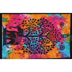 Mini tenture arbre de vie elephant multi couleurs (110 cm X 70 c