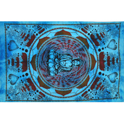 Mini tenture bouddha love flower bleue (110 cm X 70 cm)