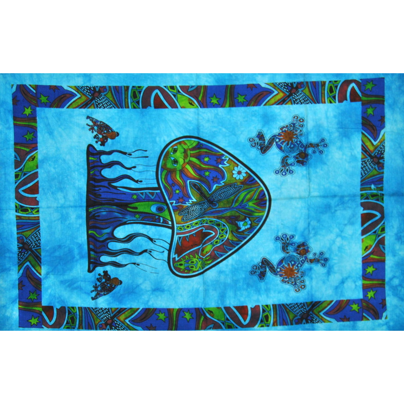 Mini tenture champignon bleu (110 cm X 70 cm)