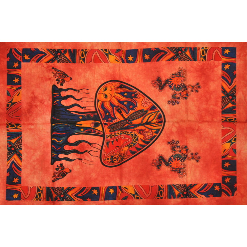 Mini tenture champignon orange (110 cm X 70 cm)