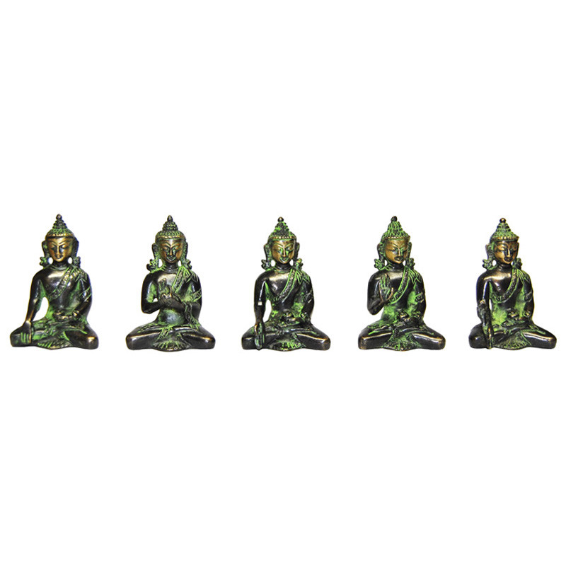 Lot de 5 statuettes de bouddha 7,5 cm, 1 kg