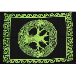 Mini tenture arbre de vie verte (110 cm X 70 cm)