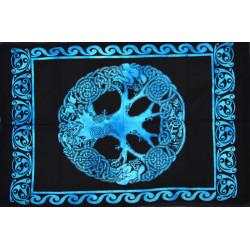 Mini tenture arbre de vie bleue (110 cm X 70 cm)