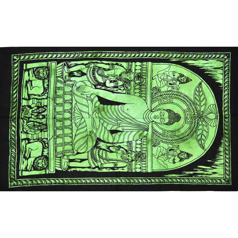 Mini tenture Bouddha verte (110 cm X 70 cm)