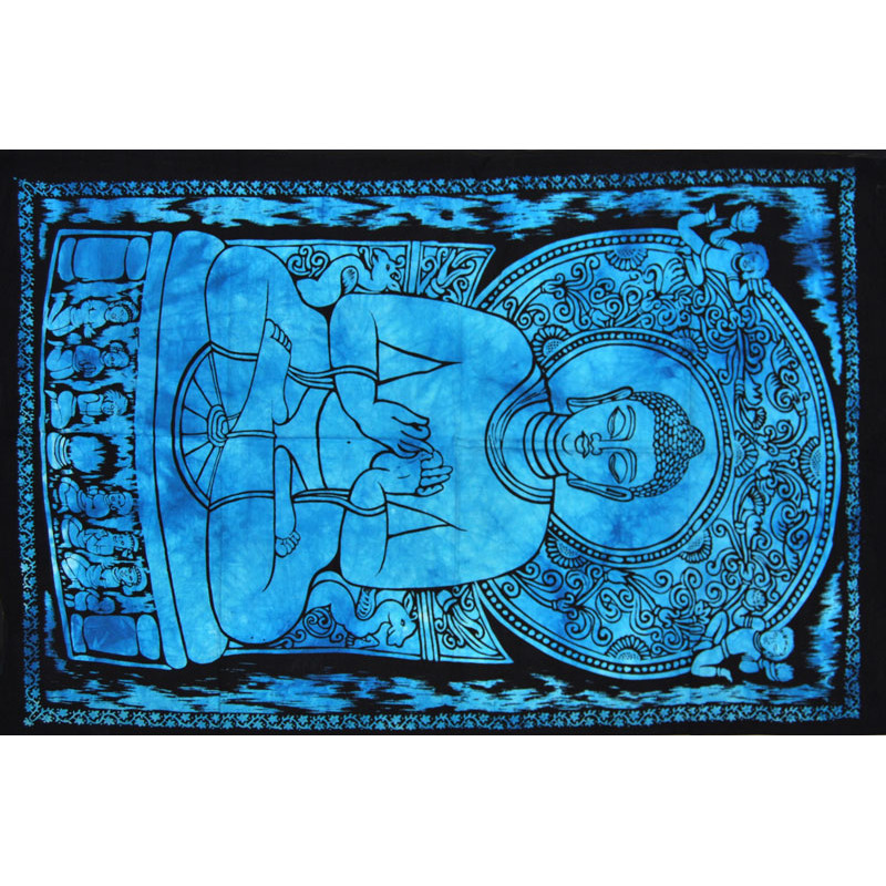 Mini tenture Bouddha bleue (110 cm X 70 cm)