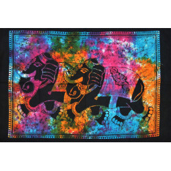 Mini tenture multicolore elephants (110 cm X 70 cm)