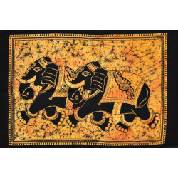 Mini tenture jaune elephants (110 cm X 70 cm)