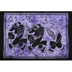 Mini tenture violette elephants (110 cm X 70 cm)