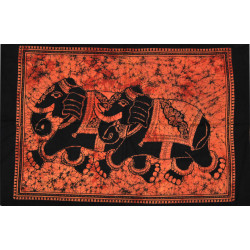 Mini tenture orange elephants (110 cm X 70 cm)
