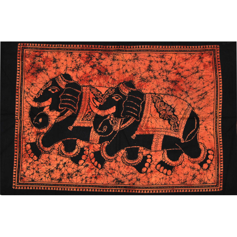 Mini tenture orange elephants (110 cm X 70 cm)
