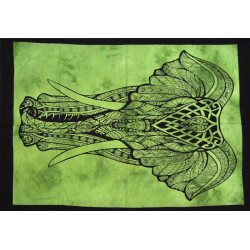 Mini tenture verte elephants (110 cm X 70 cm)
