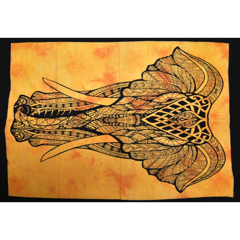 Mini tenture jaune elephants (110 cm X 70 cm)
