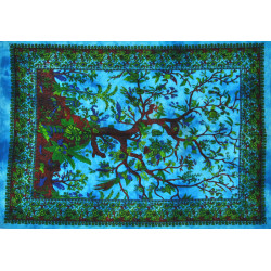 Mini tenture arbre de vie bleue (110 cm X 70 cm)