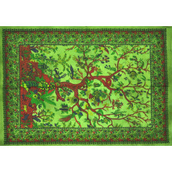 Mini tenture arbre de vie verte (110 cm X 70 cm)