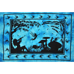 Mini tenture feerie et elfes bleue (110 cm X 70 cm)