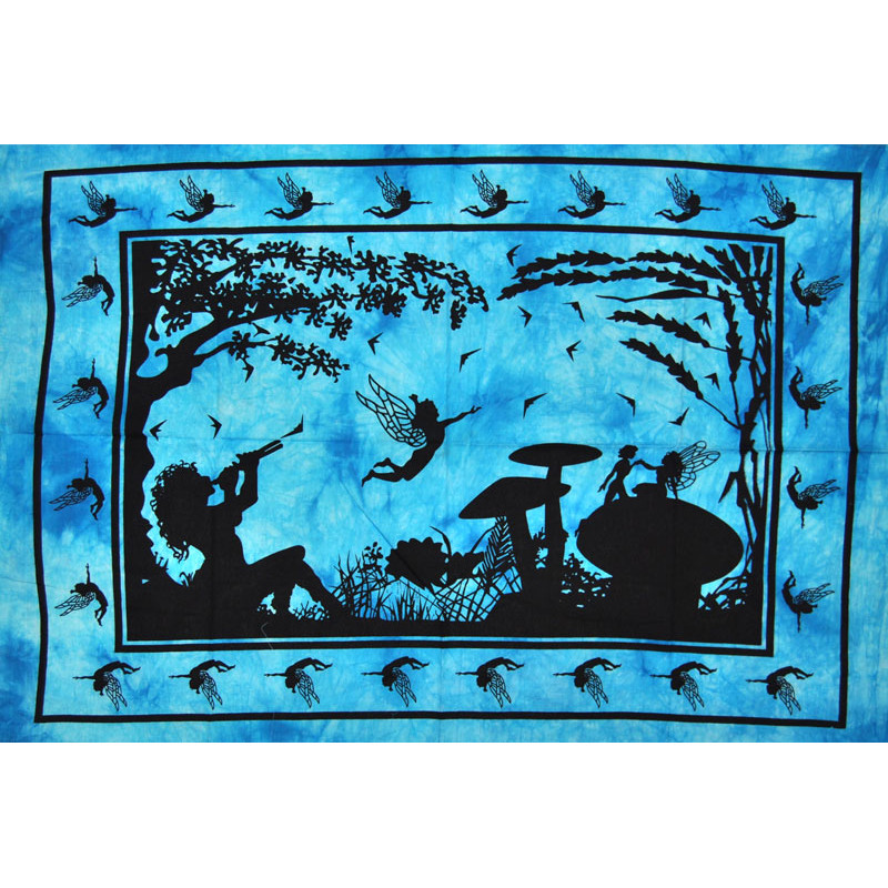 Mini tenture feerie et elfes bleue (110 cm X 70 cm)