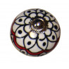 Boutons de tiroirs en faience noir blanc rouge