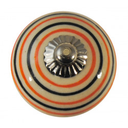 Boutons de tiroirs en faience cercles couleurs