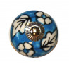 Boutons de tiroirs en faience bleu et blanc