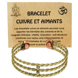 Bracelet torsades dore magnetique