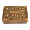 Boite en bois sculptee (15 cm X 10 cm )