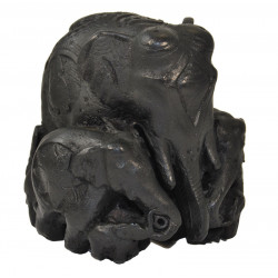 Statuette famille elephant en resine