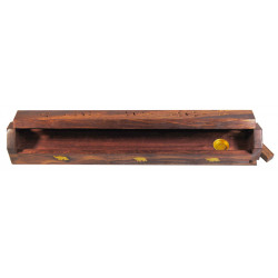 Boite porte encens en bois (30 x 4 x 5 cm)