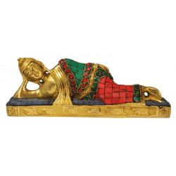 Statuette de bouddha couche 21 cms, 1,1 kgs