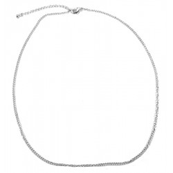 Chaine mailles fines en metal blanc