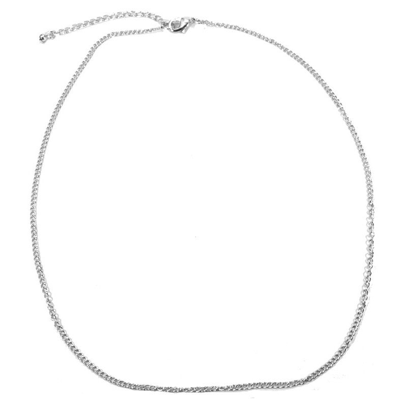 Chaine mailles fines en metal blanc