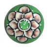 Grand Bouton de tiroirs en faience Vert et Blanc