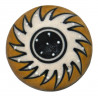 Grand Bouton de tiroirs en faience Jaune et Blanc